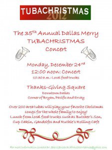 tuba christmas, thanksgiving square, dallas