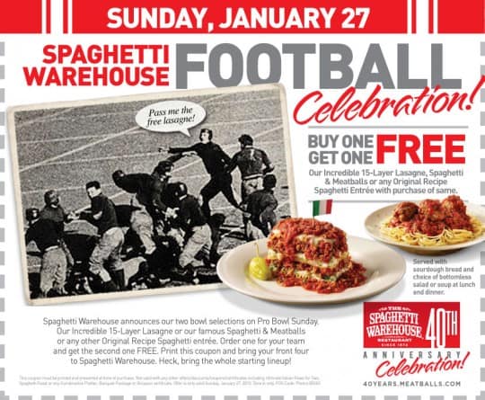 Spaghetti Warehouse coupon
